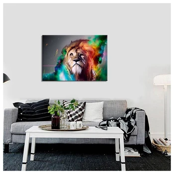HD Farverige Lion King Maleri Print på Lærred 40X60cm, Klar til at Hænge Moderne Abstrakt Kunst Mur, Indrettet til Stue, Kontor,