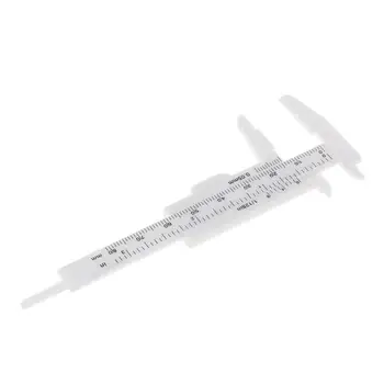 0-80 mm Dobbelt Skala Hvid Plast Vernier Caliper med Mini-Måling Værktøj til Studerende /Antik Måling