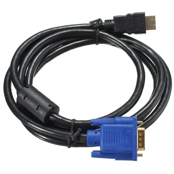 1,8 M HDTV-HDMI han til VGA Adapter Kabel-Video-Kabel stik til PC-TV Black