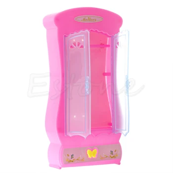 1 stk Pink Garderobe Skab Til Barbie Dukke Piger Toy Prinsesse Soveværelse Møbler 95AE