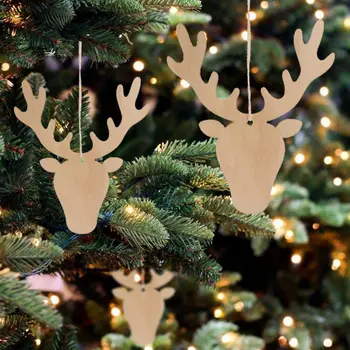10 Stk Fugl Træ-Briks Med Huller, Naturlige Træ DIY Håndværk julepynt Hængende Dekorationer