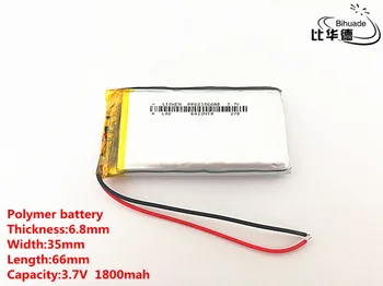 10stk/masse 3,7 V 1800mAH 683566 Polymer lithium-ion / Li-ion Genopladeligt batteri til DVR,GPS,mp3,mp4