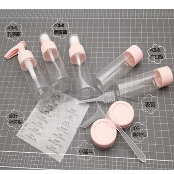 10stk/Set bærbare kosmetiske tryk på spray små runde cap flaske Rejse Mini Makeup Creme til Ansigtet Pot Plastik Gennemsigtig Tom Liqui
