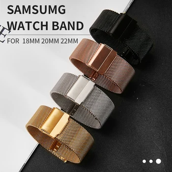 18/20/22mm Rem, Correa Reloj for Huawei Gt 2 Rustfrit Stål til Samsung Galaxy Se Aktiv 2 for Amazfit Gts Smart Band