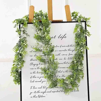 1pc Bryllup Dekorative Kunstige Ivy Green Leaf Garland Planter Vin Til Hjemmet, Haven Blade Dekoration Grønne områder Rattan
