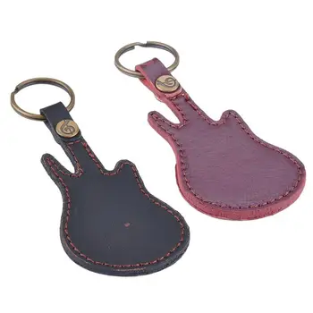 1pc PU Læder Key Chain-Guitar Plektre Holder Nøglering Plectrums Taske Tilfælde af, at forsyningen Beskytte din guitar picks
