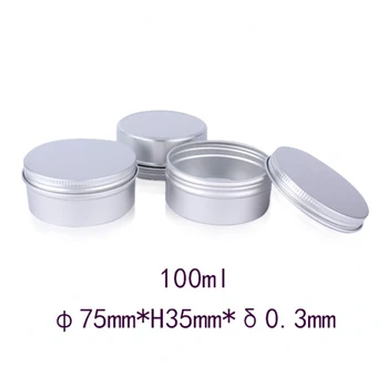 200pcs 75*35mm 100 ml Tom aluminium Kosmetiske Krukker Lip Balm Container Potter kan Metal DIY Prøve Dåser Max Dåser Flaske Tråd Box