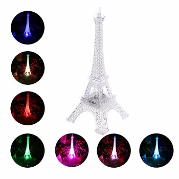 2018 RGB Farverige Dekoration Eiffeltårnet Skifte LED Nat Lys 3D-Illusion bordlampe Hjem Nyhed Belysning Kids Room Lys