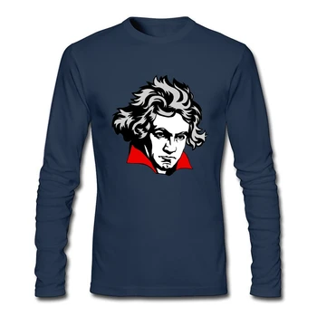 2020 Høj Kvalitet Mænd T-Shirts med Lange Ærmer Rund Hals Bomuld Beethoven Fantastiske t-Shirt, Mænds Custom Print Tøj