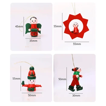 24Pcs Xmas Tree Hængende Vedhæng Mini Træ-julestemning Dekoration Ferie Dukke Legetøj til Home Party Nye År