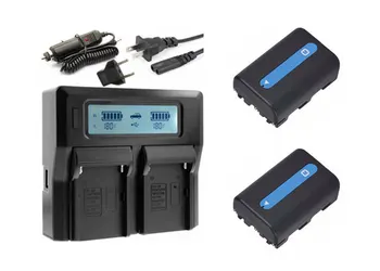 2X NP-FM30 NP-FM50 NP-FM51 NP-FM55H, FM50 FM51 Batteri+ LCD-Dobbelt Oplader til Sony CCD-TRV128, DCR-TRV33, DCR-TRV340, CCD-TRV318