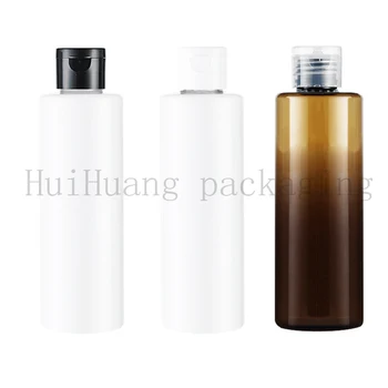 30stk 250 ml Plastic Flaske Lotion Clamshell Tranparent/brun/hvid KÆLEDYR Kosmetiske Jar Wholesalample flasker for kosmetiske midler emballage