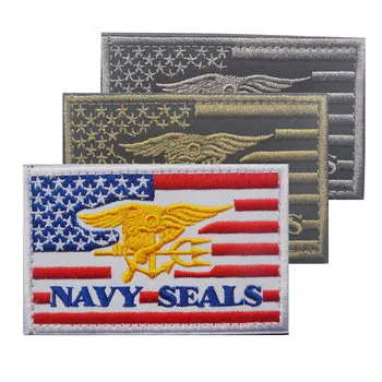 3D-Broderi Patch US NAVY SEALS, Taktisk Moral Broderede Badges Stof Klistermærker Militære Patches Til Jakker Jeans Rygsæk