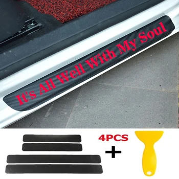 4stk/set Bil, Dør, Vindue Protector Sticker Carbon Fiber Vinyl for Det er Vel Med Min Sjæl