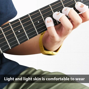 4stk/Sæt Guitar Silikone Finger Vagter Guitar Fingerspids Beskyttere Til Ukulele, Guitar S M L Guitar Dele Guitar Tilbehør
