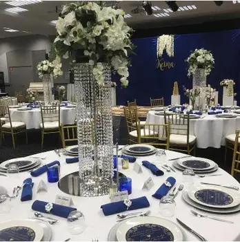 60cm høje akryl krystal blomst stå tabel centerpiece Crystal søjler bryllup levering midtergangen vej fører