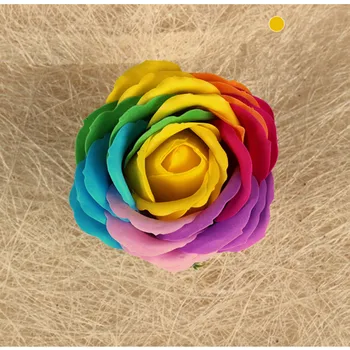 8CM Rainbow 10 farverige Steg Sæber Blomst Bryllup Forsyninger Gaver Begivenhed Parti Varer Fordel sæbe Duftende badeværelse accessor
