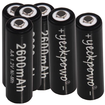 AA-Batterier 1,2 V NI-MH 2A AA Genopladelige Batteri Batería akkumulator NIMH AA-2600mAh til lommelygte for legetøj