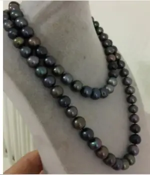 AAA runde 12 mm natura sort perle halskæde 48 tommer