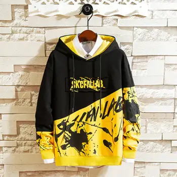 Afslappet Mænd Hip Hop Hætteklædte Hættetrøjer 2020 Herre Harajuku Efteråret Sweatshirts Mandlige Japansk Streetwear Løs Sjove Hættetrøjer Jakker Mænd