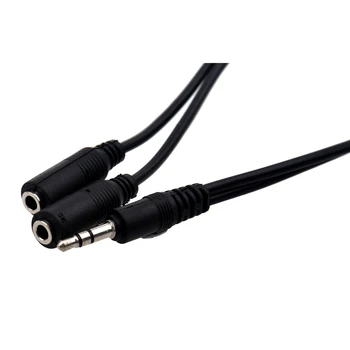 Audio Jack Y-Kabel med 3,5 mm Stereo Jack Stik til 2 x 3,5 mm Stereo Jack Stik Kobling Adapter omkring 20 cm