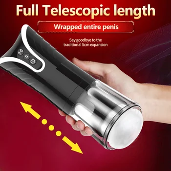 Automatisk Mandlige Masturbator Cup for Mænd Elektriske Teleskopisk Lomme Vagina Fast Fisse Voksen Vibrator Sex Legetøj til Mænd Masturbator