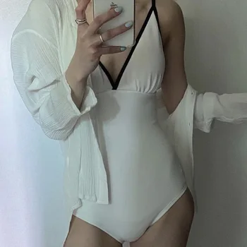 Badning Suit Kvinder 2020 Bikini Badedragt Et Stykke Web-Korea Sexet Badetøj Hot Dyr Polyester Sierra Surfer Biquini Damer