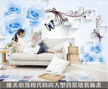 Blå rose desktop tapet, træ papel de parede para paredes wall paper 3d vægmaleri foto tapet baggrund homedecoration