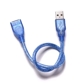Blå USB-A/F 2.0 USB Extender Udvidelse Mandlige og Kvindelige Kabel Ledning Stikkontakten klart, 23cm