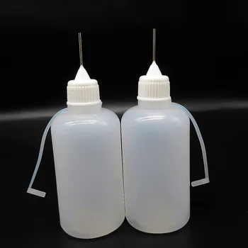 Blæk flaske,stempel olie beholder 50 ml plast pe squeezable flaske med nål dyse,dråbeflasken 10stk/masse