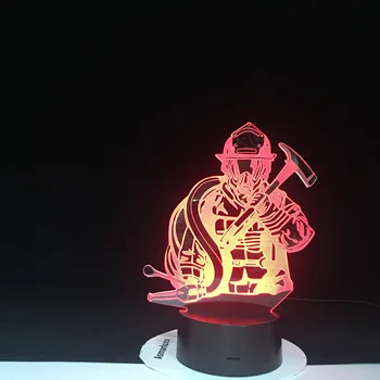 Brandmand 3D LED-Modellering USB-Night Lights Kreative Brandmand bordlampe Home Decor 7 Farver Skifter Søvn Belysning Børn Gaver