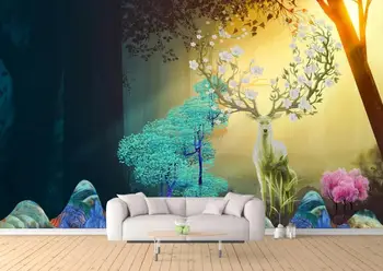 Brugerdefineret skov tapeter Hjem Indretning Stue, soveværelse 3D-Foto Baggrund Vægmaleri Tapet Moderne 3d