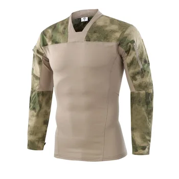 Camouflage Militær Taktisk Kamp T-Shirt Mænd Kraft Multicam-Camo Hær Langærmet Skjorte Vandreture, Klatring, Skydning Uniformer