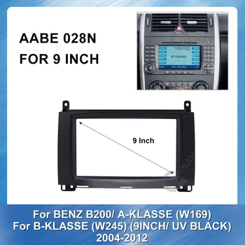 Car Radio Fascia Panel Bezel Trim-kit Dækslet Trim 9 tommer BENZ B200 A-KLASSE (W169) B-KLASSE (W245) Bil genmontering af DVD-ramme
