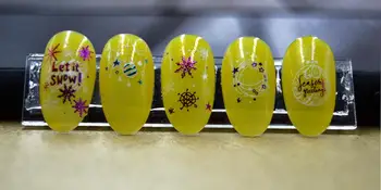Cool 3D Stickers til Negle farverige Snefnug Søm Mærkat Folie Decals Nye År Nail Art Dekorationer Manicure Tilbehør