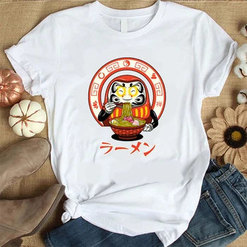 Daruma Zen Ramen T-Shirt Kvinder Harajuku kortærmet T-shirt koreansk Stil Tshirt Mode Tees Top