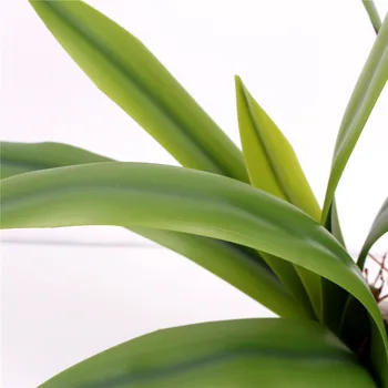 DIY simulering PU rigtige touch gladiolus blade Kreative indsat urtepotter med falske blade Hjem stue grøn dekoration