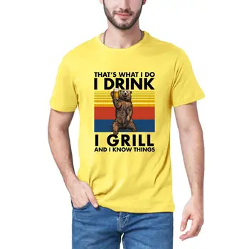 Drikke Bjørn, Der er, Hvad jeg Gør, jeg Drikker jeg Grill-jeg Ved, at det Sjove Hals Sommeren Mænds bomuld korte ærmer T-Shirt, Top, tee
