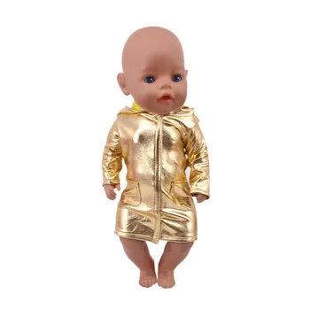 Dukke Regnjakke Hooded Farve Læder Jakke Passer til 18-tommer American Doll Og 43cm Nye Baby Born Dukke,Vores Generation Børns Gave