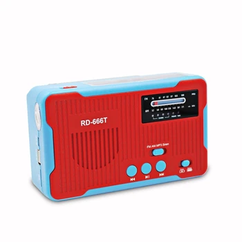 Emergency Radio Soldrevne AM/FM-Radio Håndsving Radio med Alarm Lommelygte Power Bank for MP3-Spiller