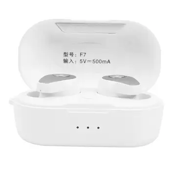 F7 TWS Bluetooth-5,0 I-Øret Øretelefoner Mini Wireless Stereo Hovedtelefoner Sport Headset opladningstid Ca 1,5 timer Standby Om 120h