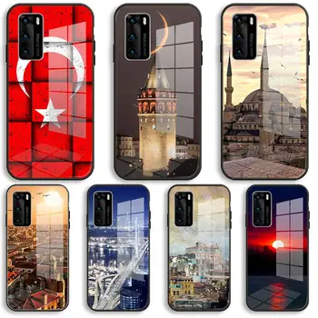 Flag Tyrkiet Istanbul Bløde Glas Tilfælde For Huawei P40 P20-P30 Pro Lite Plus P30lite P40lite E S Samrt 2020 Dække