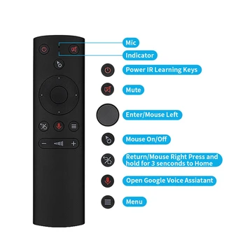 G21S Air Mouse Google Voice Mikrofon 2,4 G Wireless Læring Gyroskop Fjernbetjening til Android Tv Box Media Player