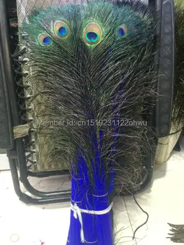 Gratis shipping engros-100 pc ' er, 75-80 cm / 30-32 tommer høj kvalitet Royal blue peacock feather diy Bryllup dekoration