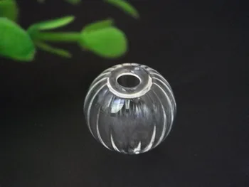 Gratis skib!!50pieces 16mm Græskar stribet bolden form glas kloden,glas, flaske vedhæng MINI kunst smykker halskæde