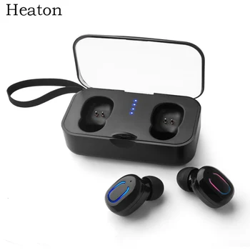 Heaton TWS-T18S Mini Trådløse Bluetooth Hovedtelefoner V5.0 Opkald med Mic Trådløse Stereo-Headset med Opladning Boks Til Telefonen Sport PC