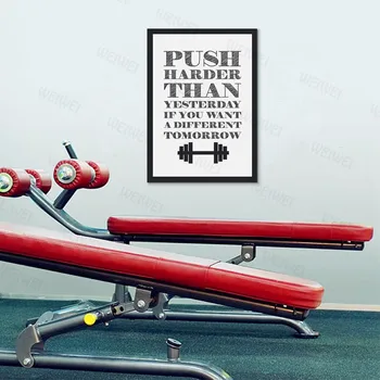 Hjem Gym Væg Kunst Plakat Lærred Maleri , Motiverende Trænings-Og Citerer Art Prints Billede Fitnesscenter Moderne Vægdekoration