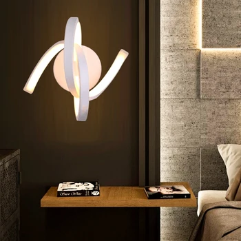 Hjem Stue Indretning Lampe Indendørs Soveværelse Sengen Dekoration Belysning Spiral LED-Væg Lys Sengen Midtergangen Belysning