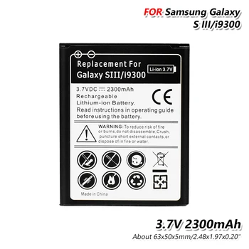 Holdbar 3,7 V 2300mAh Mobiltelefon Genopladelige Batteri Li-Ion Lithium Batteri Udskiftning af Samsung Galaxy S3 GT-i9300 I747