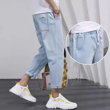 Høj Kvalitet Foråret/sommeren 2020 Fritid Vask Retro Hip Hop Studerende Teenager Skinny Jeans til Mænd Baggy Ni minutters Straight Bukser Herre